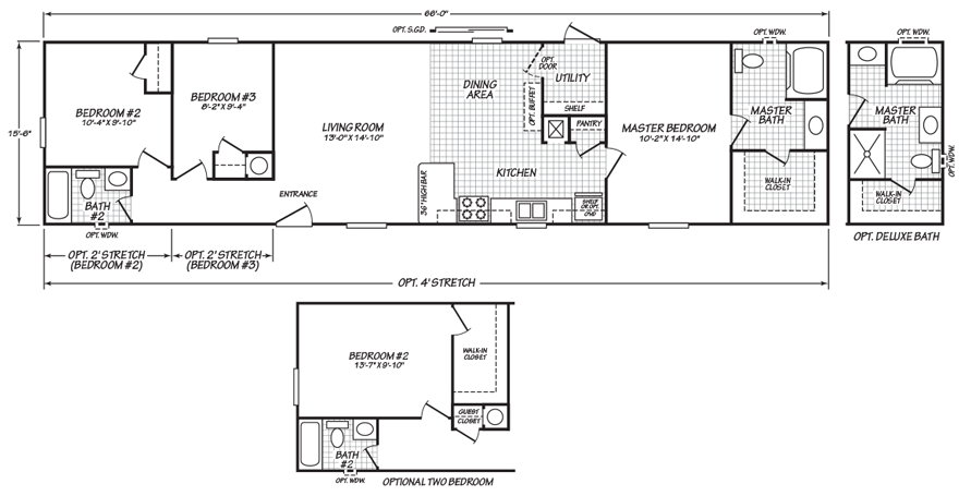 Fairview 16 X 66 1023 sqft Mobile Home Factory Expo Home