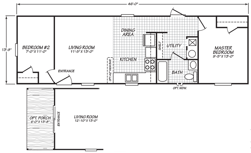 2 Bedroom 2 Bath Mobile Home Floor Plans | online information